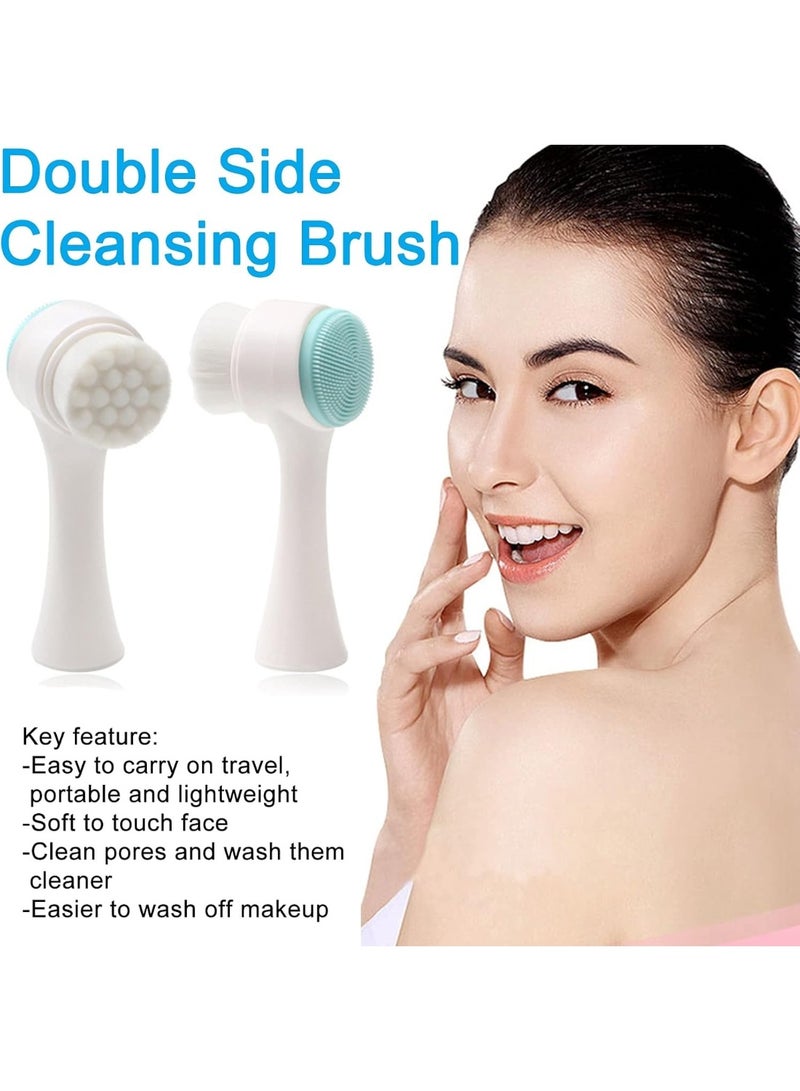 فرشاة تنظيف الوجه - أداة مزدوجة الجوانب لإزالة الرؤوس السوداء وتقشير البشرة للحصول على بشرة ناعمة ونظيفة - متعددة الألوان - Image 5